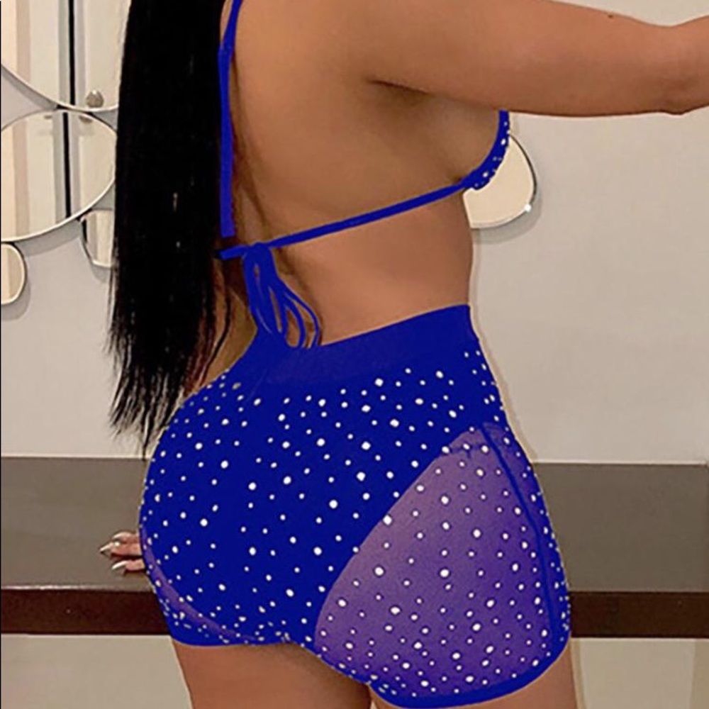 Blue Visible 2 piece Swimsuit